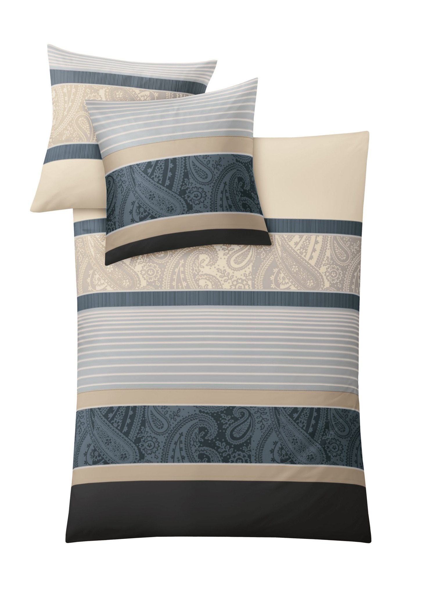 Bettwäsche Satin CAMBRIDGE Taupe 155 x 220 cm und 80 x 80 cm – Kleine Wolke