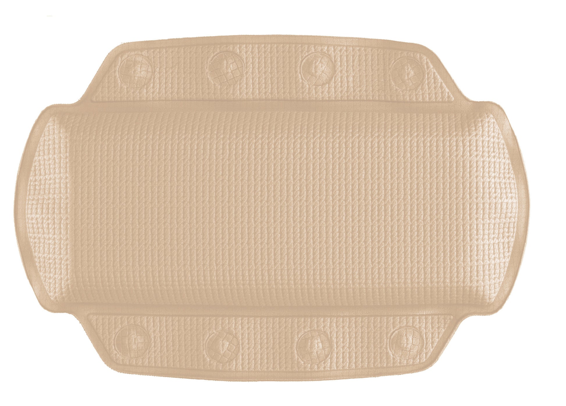 Beige rutschfeste Badewannenmatte mit Noppen und Saugnäpfen unten