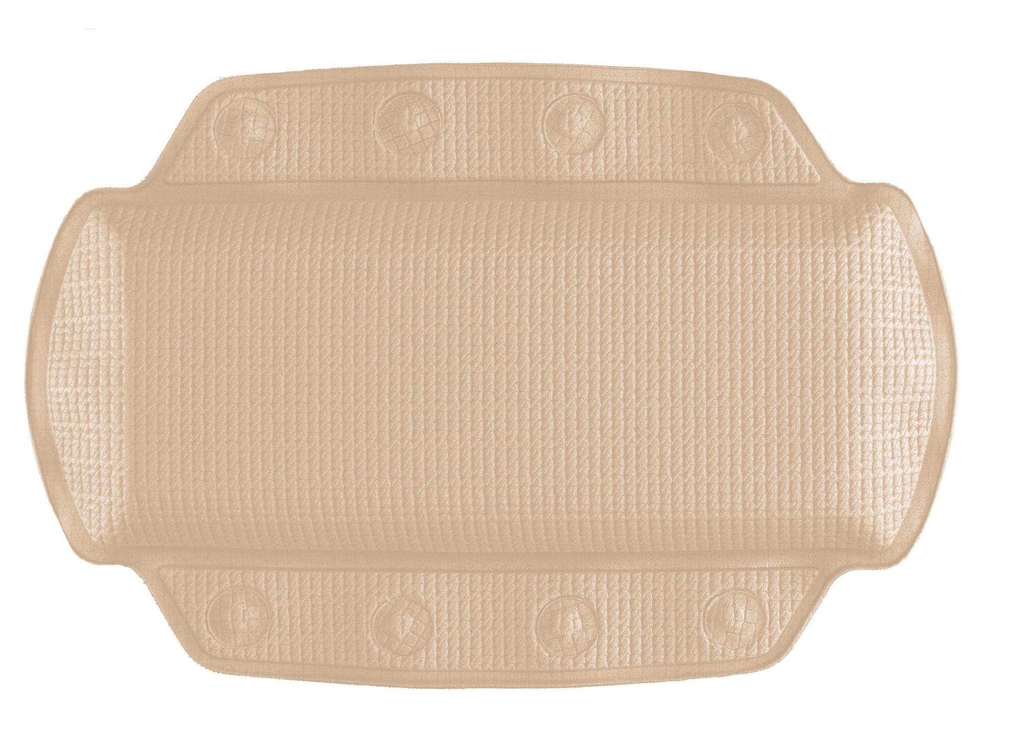 Beige rutschfeste Badewannenmatte mit Noppen und Saugnäpfen unten