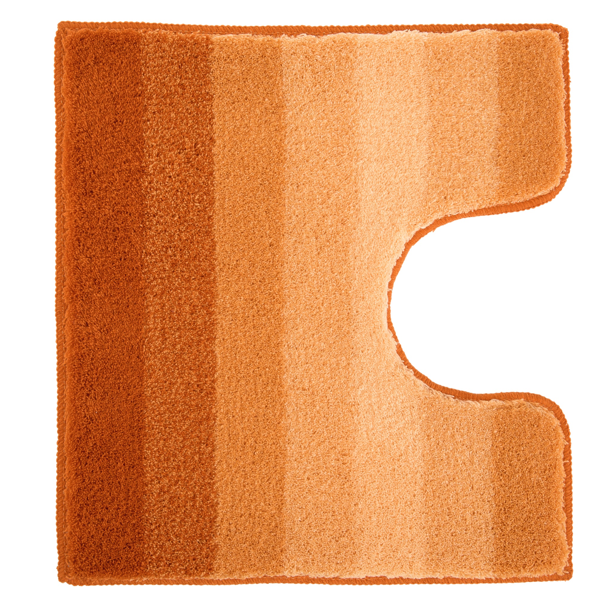 Orange WC-Vorleger mit Farbverlauf von dunkel- bis hellorange Tönen
