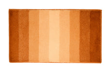 Rechteckiger Badteppich mit breiten Streifen in Orange- und Beigetönen