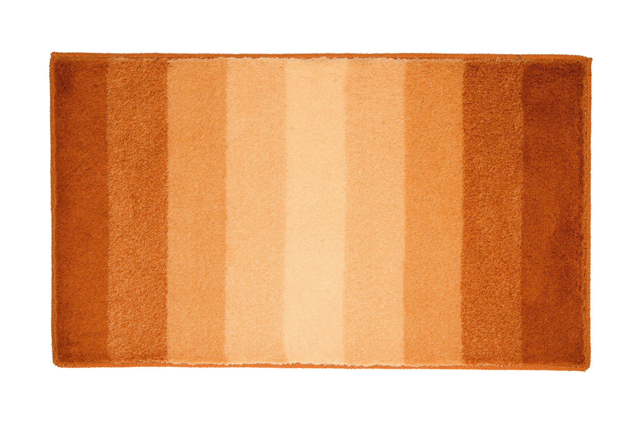 Rechteckiger Badteppich mit breiten Streifen in Orange- und Beigetönen