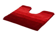 Roter WC-Vorleger mit breiten Streifen in verschiedenen Rottönen