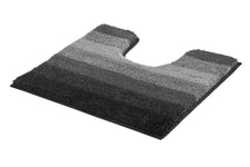 Grauer WC-Vorleger mit breiten Streifen in verschiedenen Grautönen