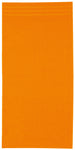 Einfarbig orangefarbenes Handtuch mit schmaler Bordüre am oberen Rand