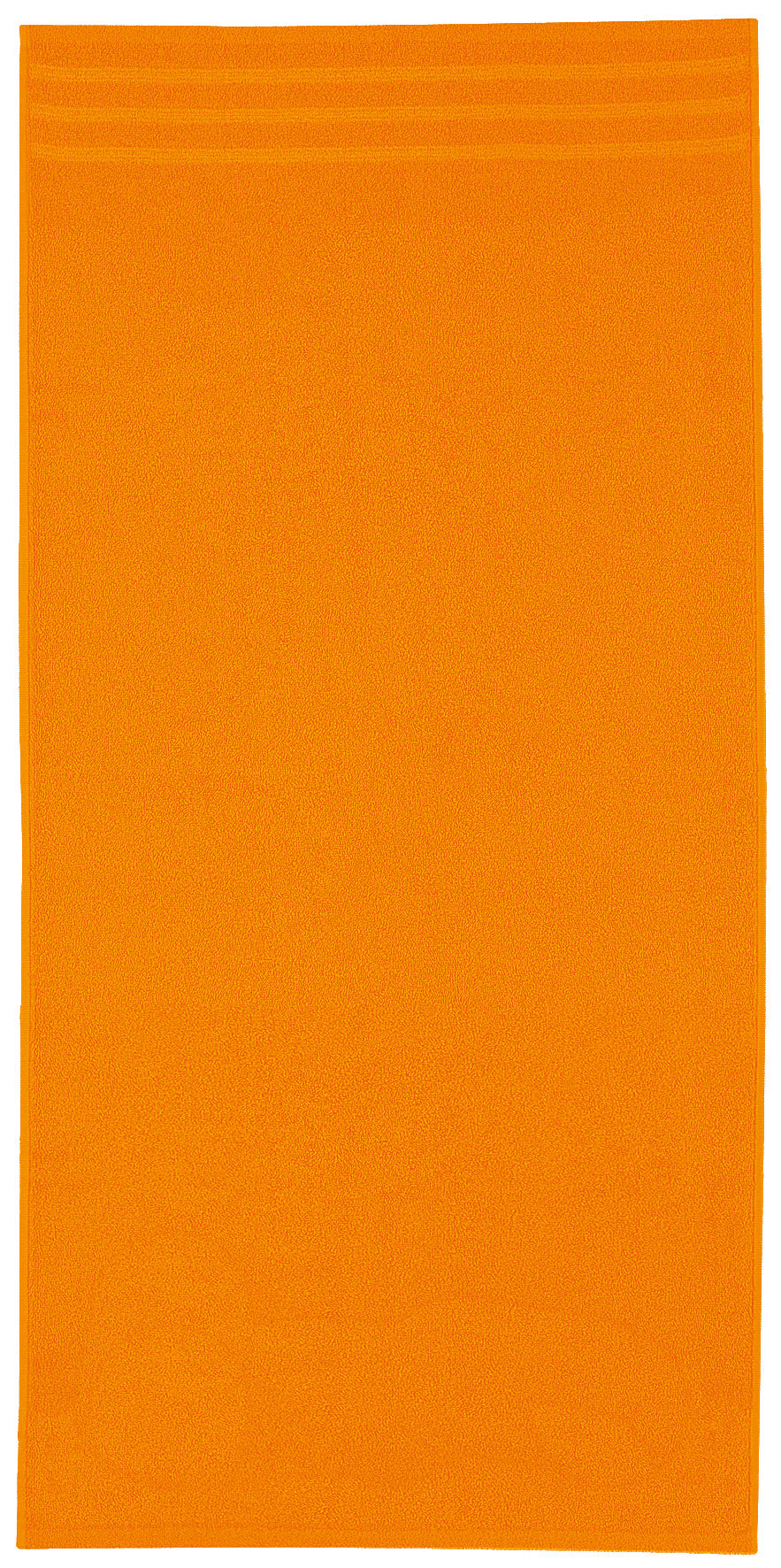 Frottier Handtuch ROYAL Mandarin 50x100 cm liegt flach ausgebreitet vor weißem Hintergrund.