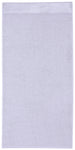 Einfarbiges helllila Handtuch mit breiter Bordüre am oberen Rand