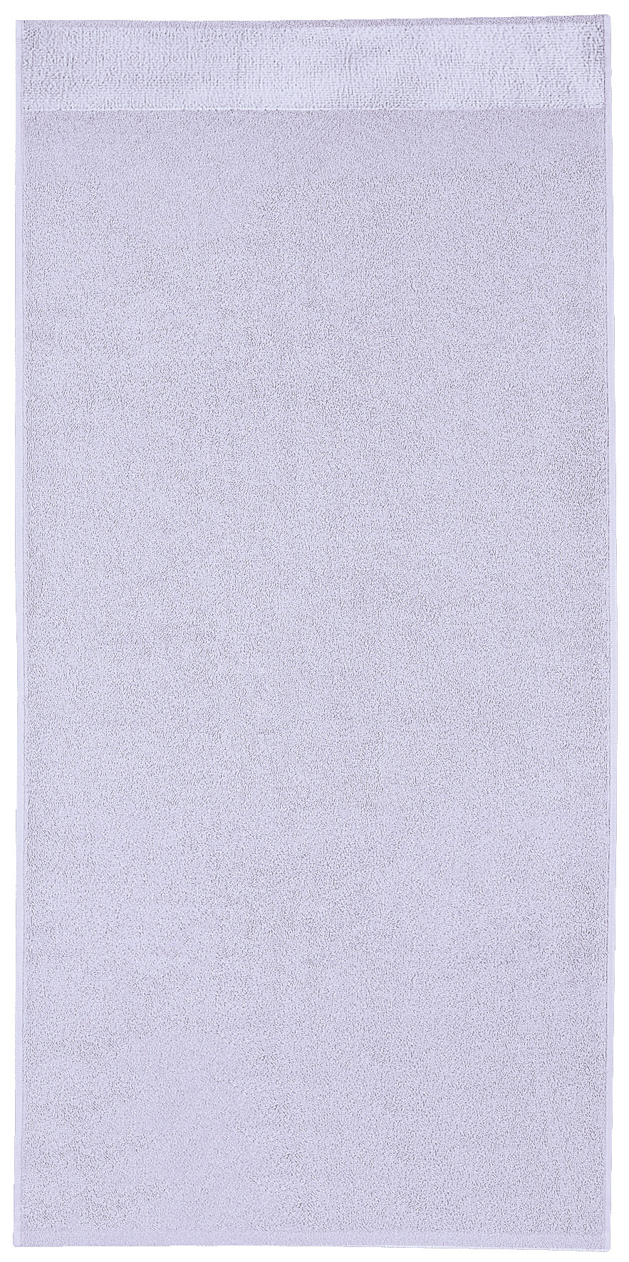 Einfarbiges helllila Handtuch mit breiter Bordüre am oberen Rand