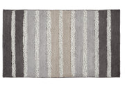 Rechteckiger Badematte mit grauen und beigen breiten Blockstreifenmuster