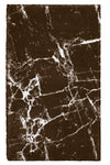 Brauner Badteppich mit weißem, marmorartigem Muster in Rechteckform