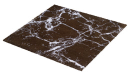 Brauner Badteppich mit weißem marmoriertem Muster in Draufsicht