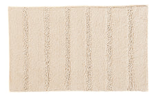 Rechteckige beige Badematte mit weichen, leicht erhöhten Streifen
