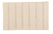 Rechteckige beige Badematte mit weichen, leicht erhöhten Streifen