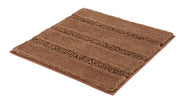 Braune rechteckige Badematte mit breiten, strukturierten Streifen