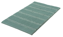 Rechteckige, mintgrüne Badematte mit breiten reliefartigen Streifen