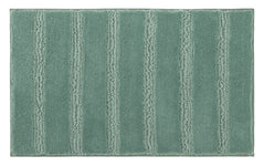 Rechteckige, mintgrüne Badematte mit breiten, reliefartigen Streifen