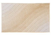 Rechteckige Badematte in Beige und Creme mit geschwungenem Muster Design