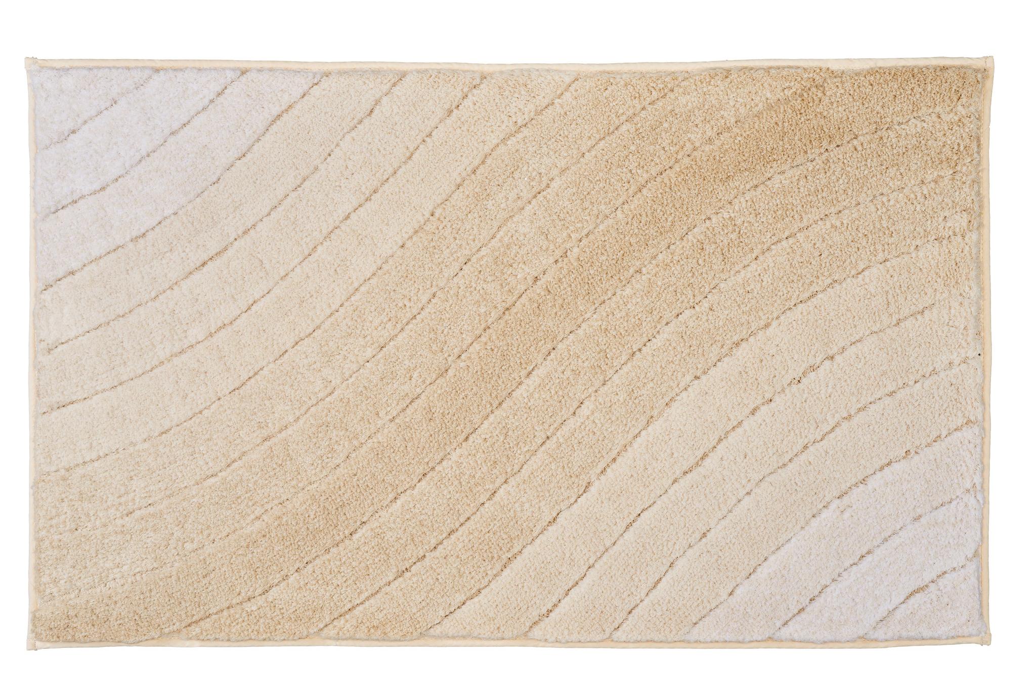 Rechteckige Badematte in Beige und Creme mit geschwungenem Muster Design