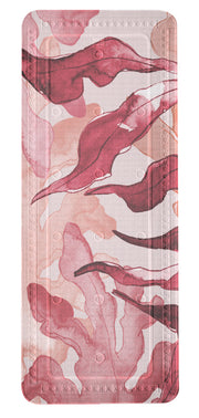 Wanneneinlage BLAZE Multicolor 36 x 92 cm mit abstraktem rot-rosanem Blätterdesign von oben.