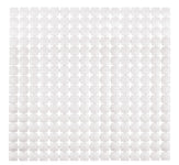 Weiße quadratische Antirutsch-Badematte mit vielen kleinen Noppen