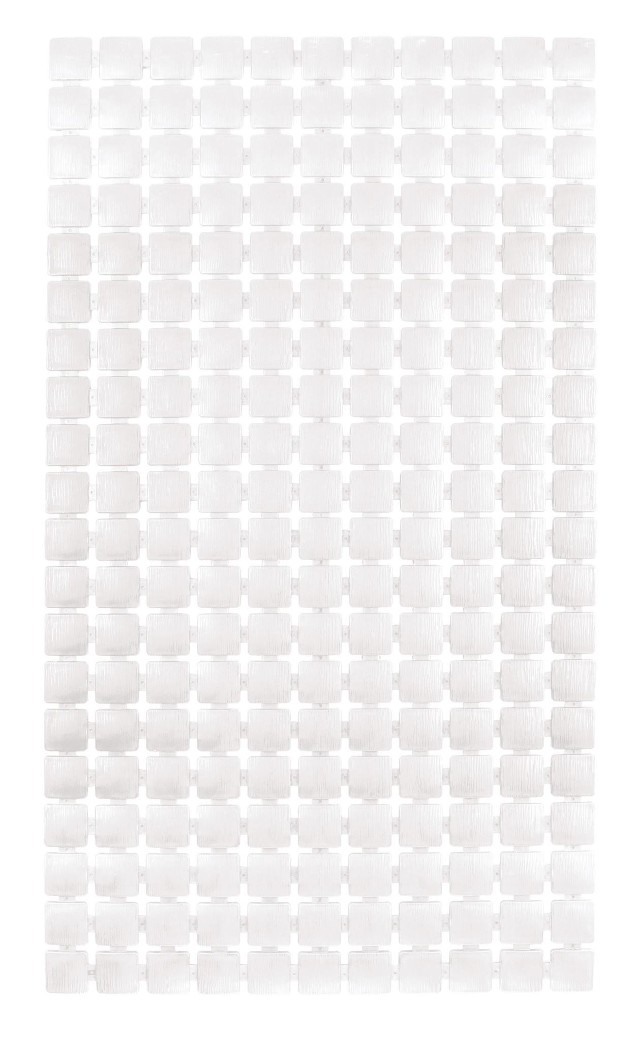 Weiße Mosaikfliesenmatte mit kleinen rechteckigen Fliesen im Raster
