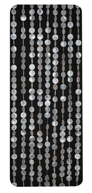 Schwarze Wanneneinlage PERLA 36 x 92 cm mit glänzenden, perlenartigen Kreisen in Reihen.