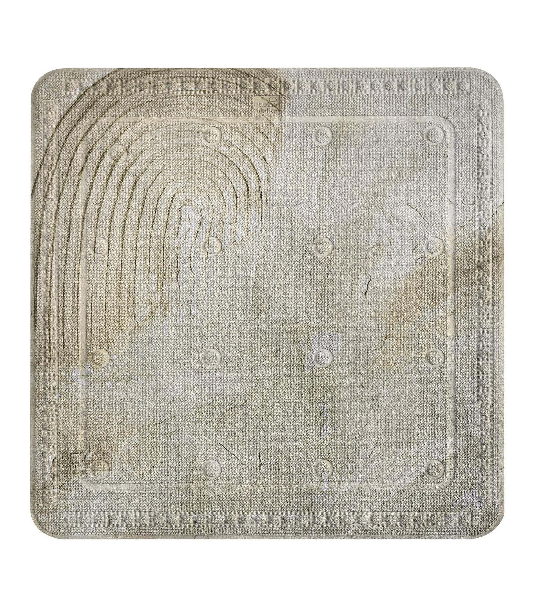 Beige, quadratische Anti-Rutsch-Badewannenmatte mit Noppenstruktur