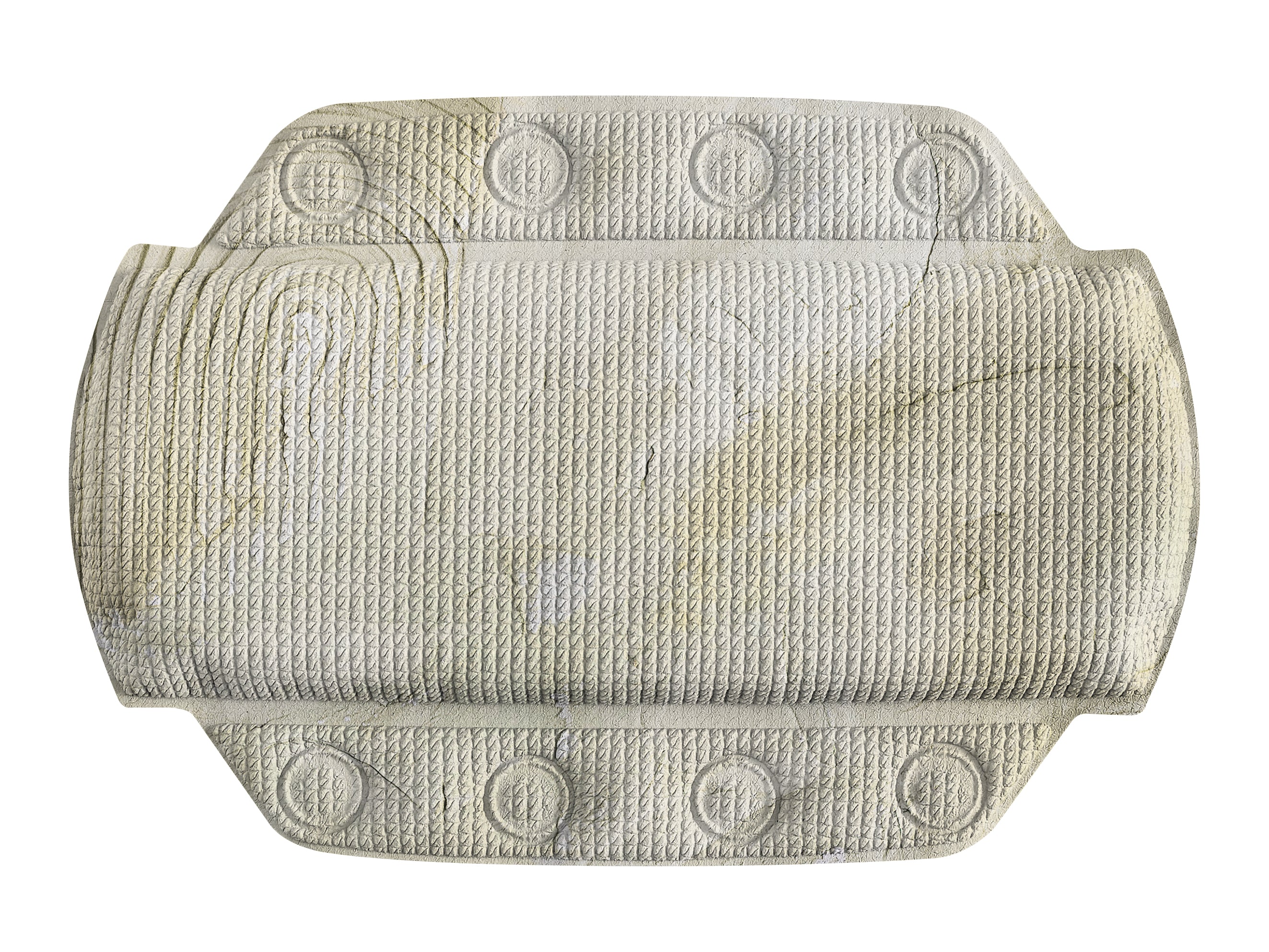 Abbildung des Nackenpolsters ART Natur 32 x 22 cm in beige, von oben fotografiert.