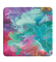 Quadratische Badematte mit buntem, abstraktem Wasserfarben-Muster