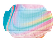 Bunte rutschfeste Badematte mit pastellfarbenem Regenbogenmuster Design