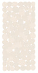 Beige Badematte mit Kieselsteinmuster in unregelmäßigen ovalen Formen