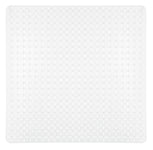 Weiße quadratische Badematte mit feinen rutschfesten Noppen und Löchern