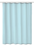 Duschvorhang mit feinen vertikalen Streifen in Hellblau und Grau Tönen