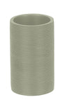 Zylindrischer, gerippter Zahnputzbecher fürs Bad in hellem, mattem Salbeigrün