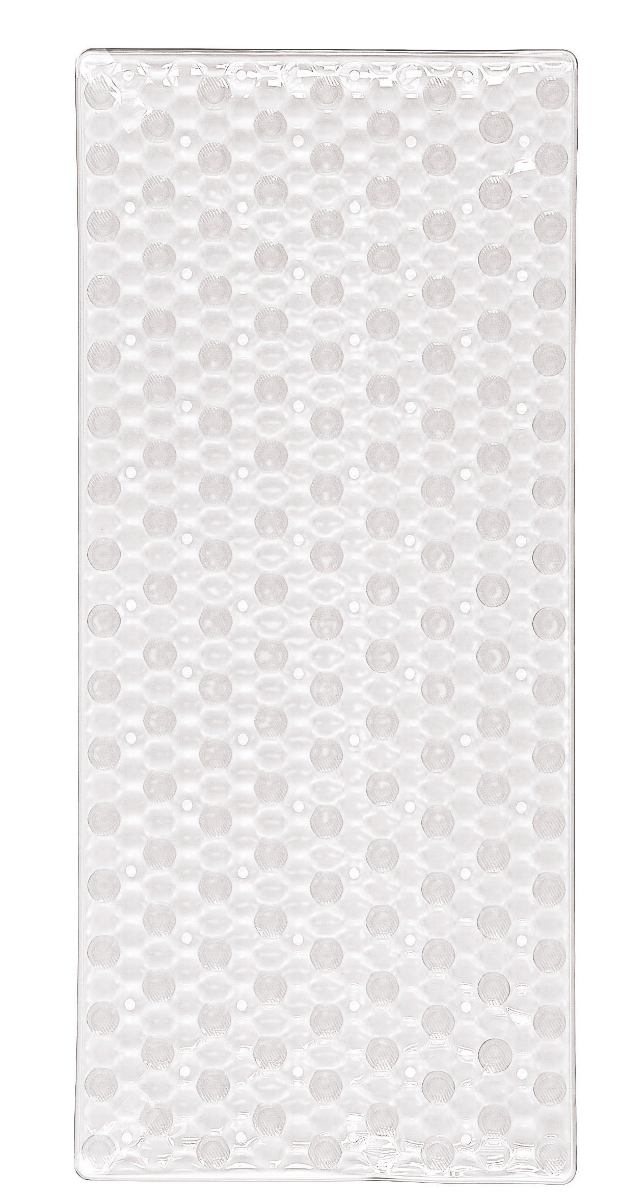 Transparente Wanneneinlage HONEY Clear 36 x 80 cm mit runder Wabenstruktur in Nahaufnahme zu sehen.