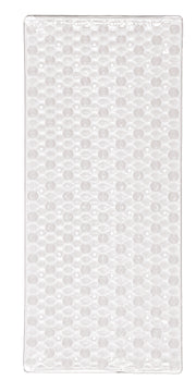 Transparente Wanneneinlage HONEY Clear 36 x 80 cm mit runder Wabenstruktur in Nahaufnahme zu sehen.