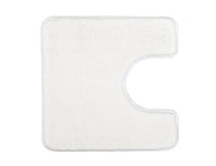 Weiße konturierte Badematte mit Aussparung für Toilettenfuß vorne