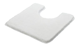 Weiße, rechteckige WC-Vorlage mit U-Ausschnitt aus weichem Flor