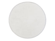 Runder Badteppich RELAX in Polarweiß mit 60 cm Durchmesser vor weißem Hintergrund.