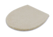 Cremefarbene, tropfenförmige Badematte aus weichem Flor-Material