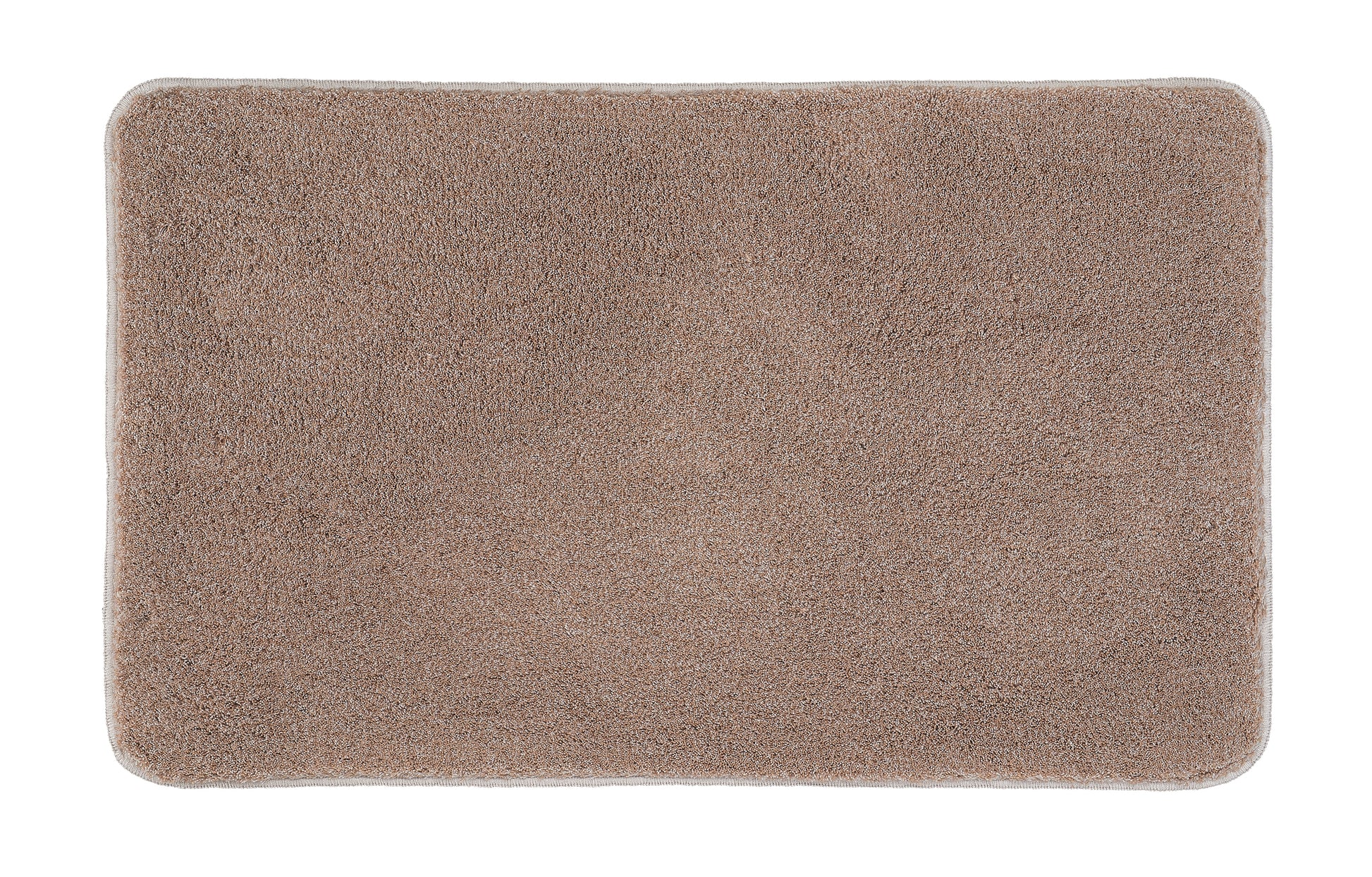 Badteppich RELAX Taupe 60 x 100 cm liegt rechteckig ausgebreitet auf hellem Untergrund.
