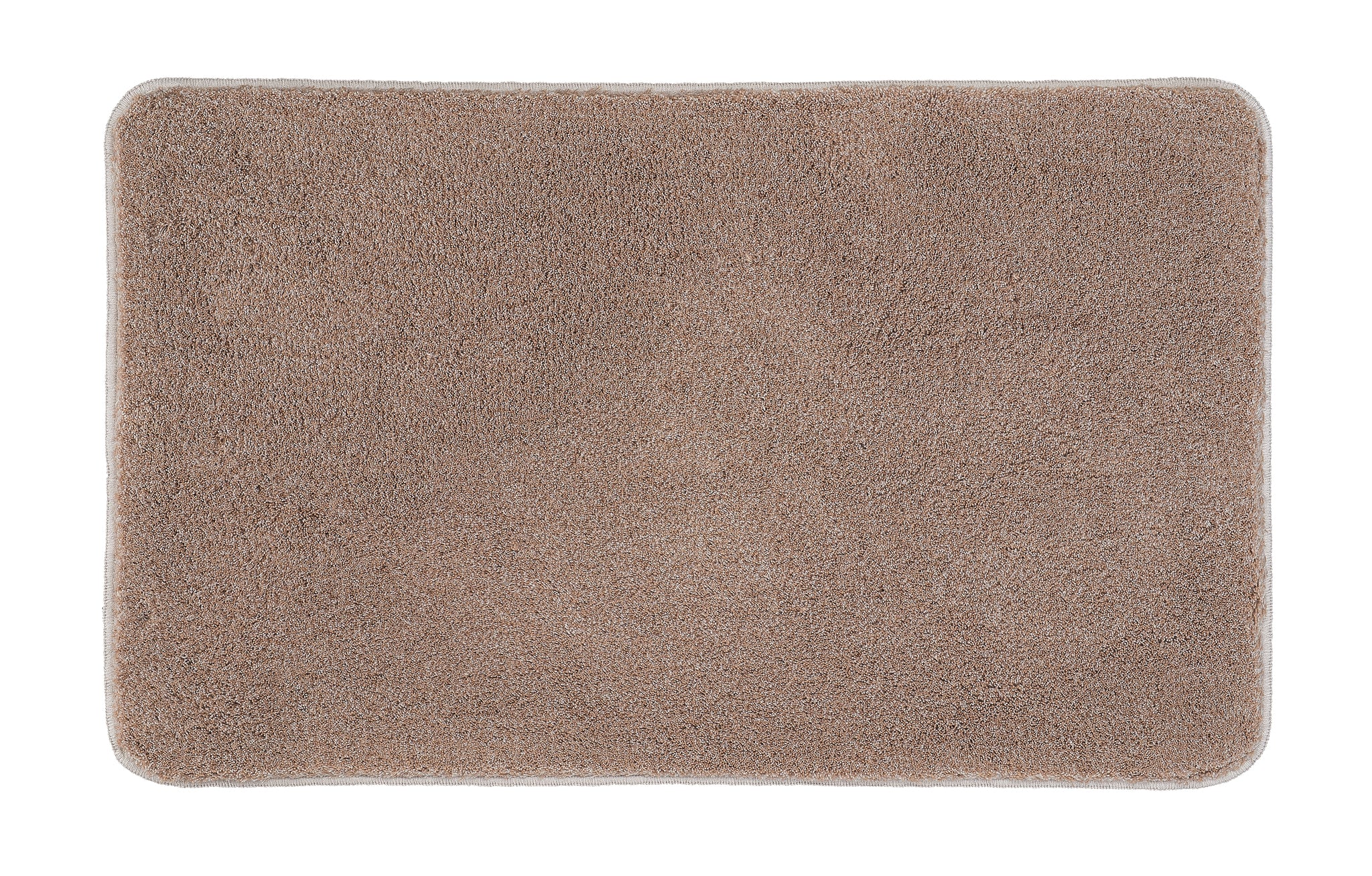 Badteppich RELAX Taupe 60 x 100 cm liegt rechteckig ausgebreitet auf hellem Untergrund.