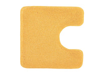 Gelber, rechteckiger WC-Vorleger mit Aussparung aus weichem Stoff