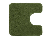 Grüne U-förmige WC-Badematte, Teppich mit Aussparung aus weichem Flor