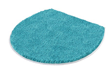 Halbrunder, türkisfarbener WC-Teppich mit dichtem, weichem Hochflor