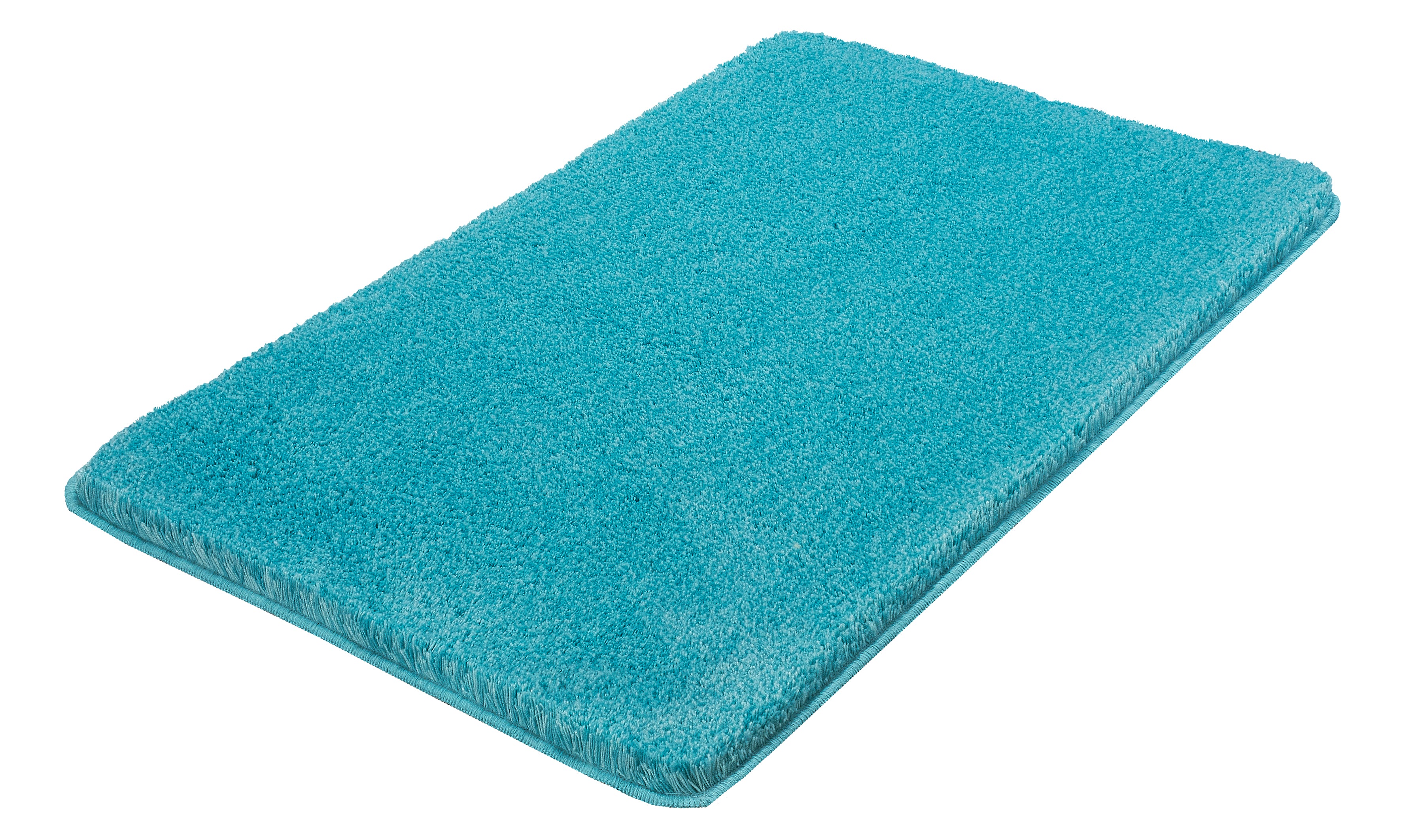 Badteppich RELAX in Türkis 50 x 80 cm liegt flach mit weicher, dichter Oberfläche.