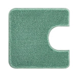 Mintgrüne WC-Vorlage mit U-Ausschnitt aus weichem Hochflor Teppich