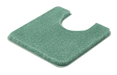 Rechteckiger, grün gemusterter WC-Vorleger mit halbrundem Ausschnitt vorn