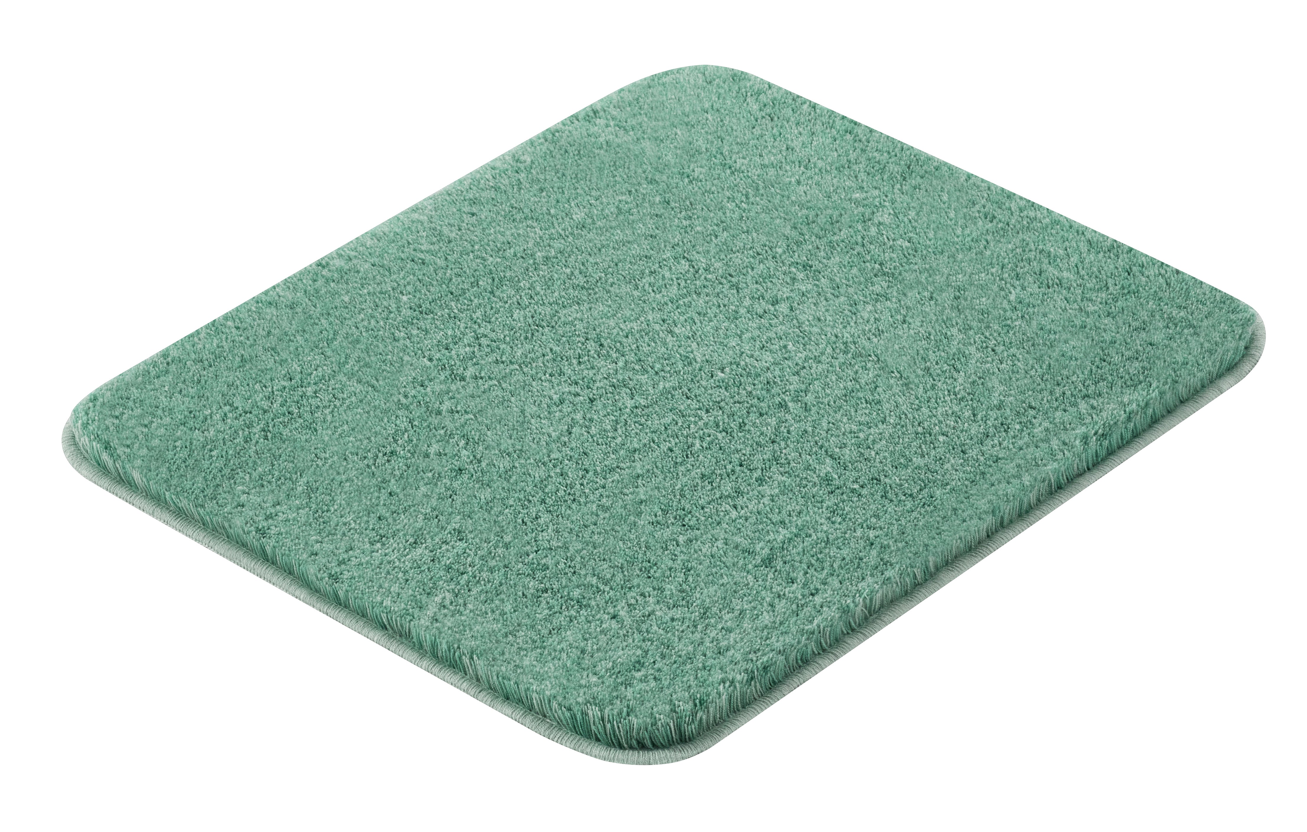 Badteppich RELAX Maledivia 55 x 65 cm liegt rechteckig und weich in mintgrün auf hellem Untergrund.