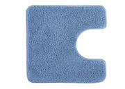 Hellblaue rechteckige WC-Vorlage mit Aussparung aus hochflorigem Flor